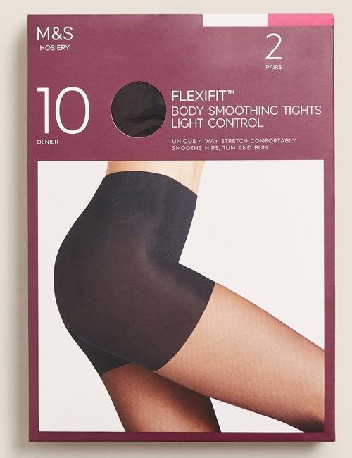 Siyah 2'li Flexifit™ 10 Denye Külotlu Çorap Seti