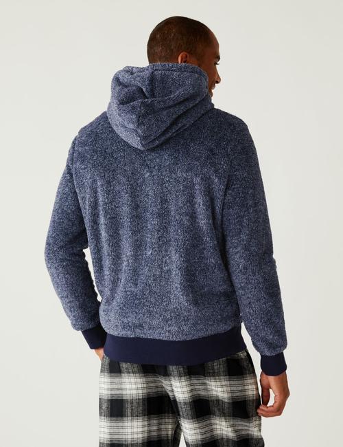 Mavi Yumuşak Dokulu Polar Pijama Üstü