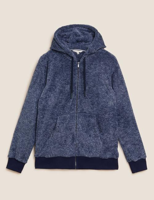 Mavi Yumuşak Dokulu Polar Pijama Üstü