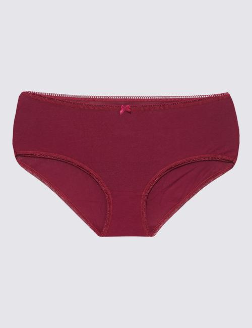 Koyu Kırmızı Mix 5'li Cotton Lycra® Short Külot Seti