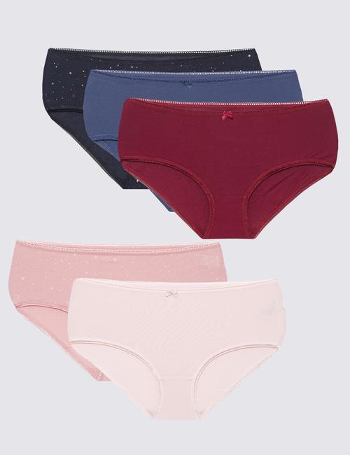 Koyu Kırmızı Mix 5'li Cotton Lycra® Short Külot Seti