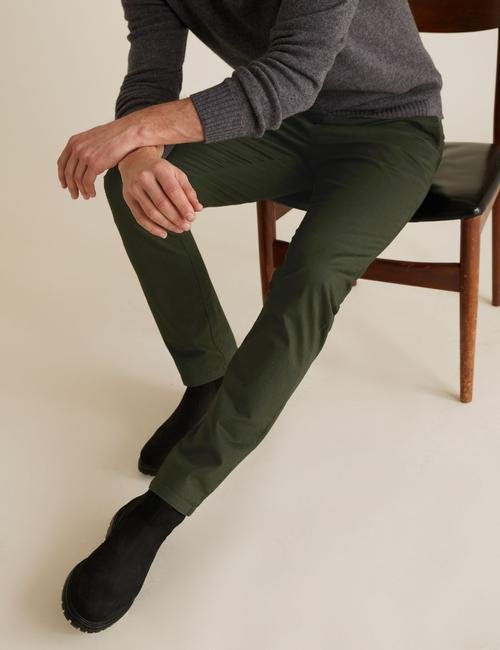 Yeşil Slim Fit Chino Pantolon