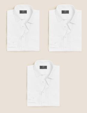 Erkek Beyaz 3'lü Tailored Fit Gömlek Seti