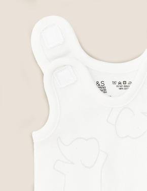 Bebek Beyaz Saf Pamuklu 3'lü Prematüre Bodysuit