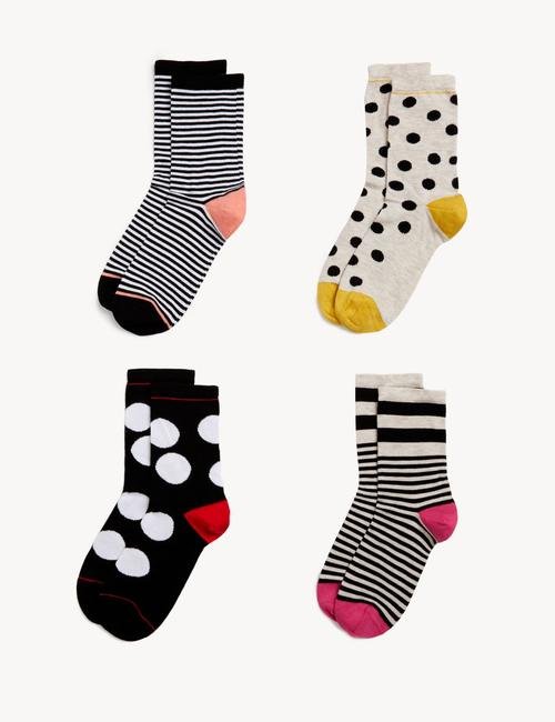 Siyah Mix 4'lü Desenli Sumptuously Soft™ Çorap Seti