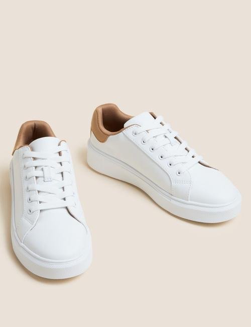 Beyaz Regular Fit Bağcıklı Spor Ayakkabı