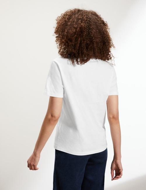 Beyaz Saf Pamuklu Kısa Kollu T-Shirt