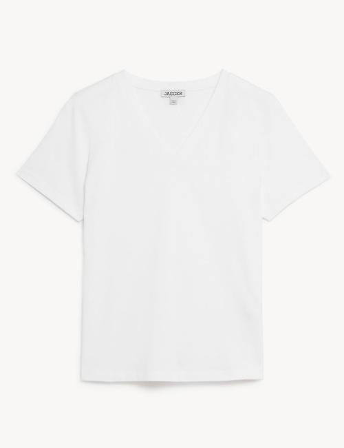 Beyaz Saf Pamuklu Kısa Kollu T-Shirt