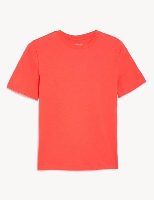 Kırmızı Saf Pamuklu Kısa Kollu T-Shirt