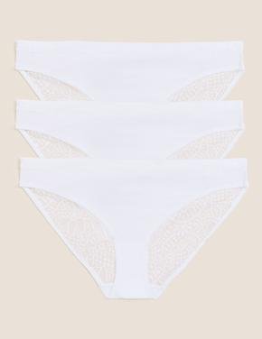 Kadın Beyaz 3'lü Body Soft™ Bikini Külot Seti