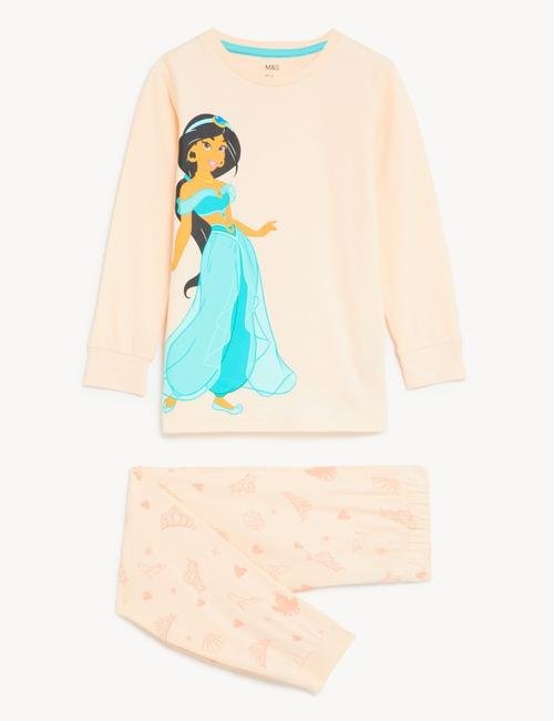 Pembe Saf Pamuklu Jasmine™ Pijama Takımı (2-10 Yaş)