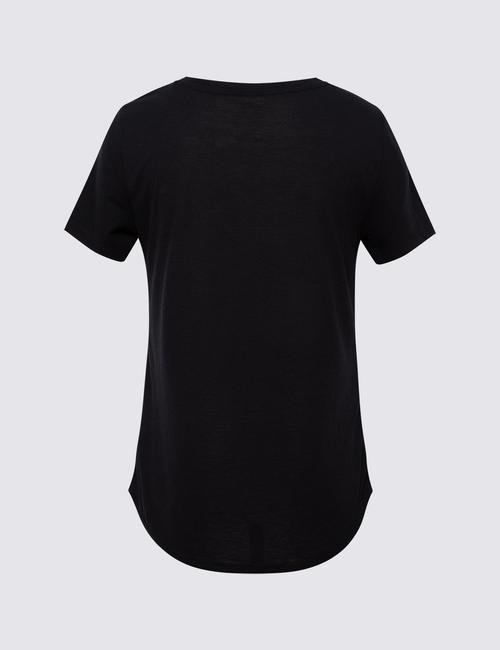Siyah Relaxed Fit Kısa Kollu T-Shirt