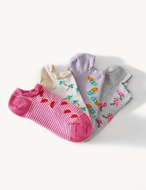 Gri 4'lü Desenli Freshfeet™ Çorap Seti