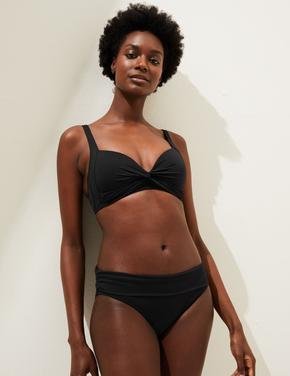 Kadın Siyah Regular Fit Desenli Bikini Altı