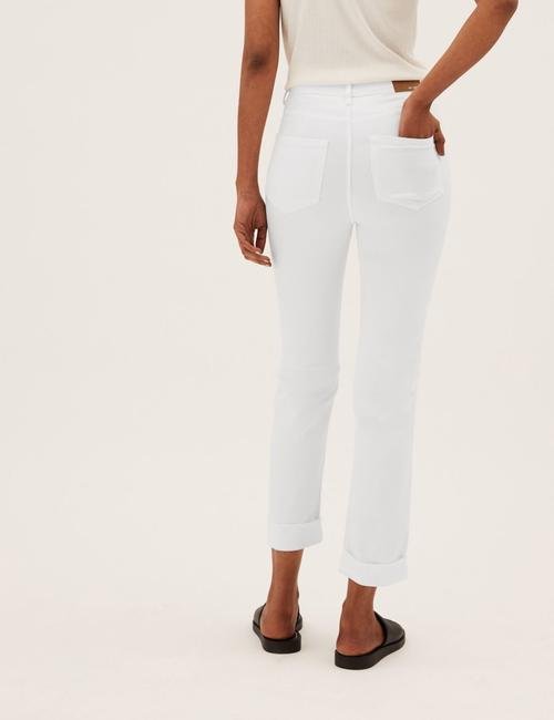 Beyaz Supersoft Straight Fit Jean Pantolon