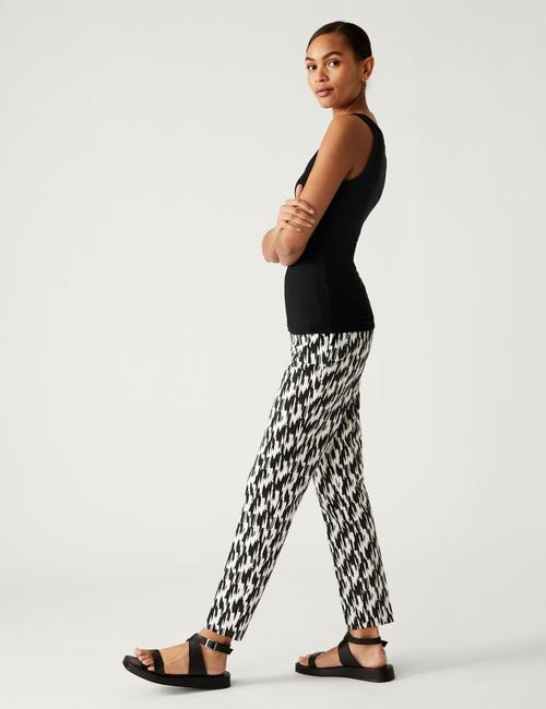 Siyah Mix Slim Fit Desenli Pantolon
