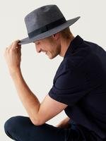 Erkek Lacivert Şerit Detaylı Keten Şapka