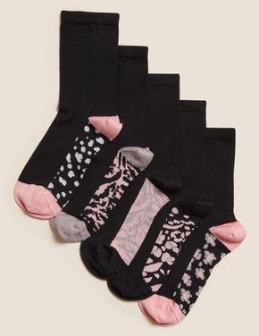 Kadın Siyah 5'li Freshfeet™ Çorap Seti