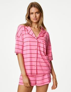 Kadın Pembe Cool Comfort™ Kısa Kollu Pijama Takımı