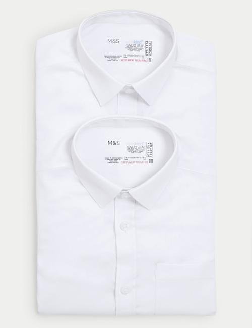Beyaz Saf Pamuklu 2'li Regular Fit Gömlek (2-18 Yaş)