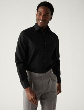 Erkek Siyah 3'lü Uzun Kollu Regular Fit Gömlek Seti
