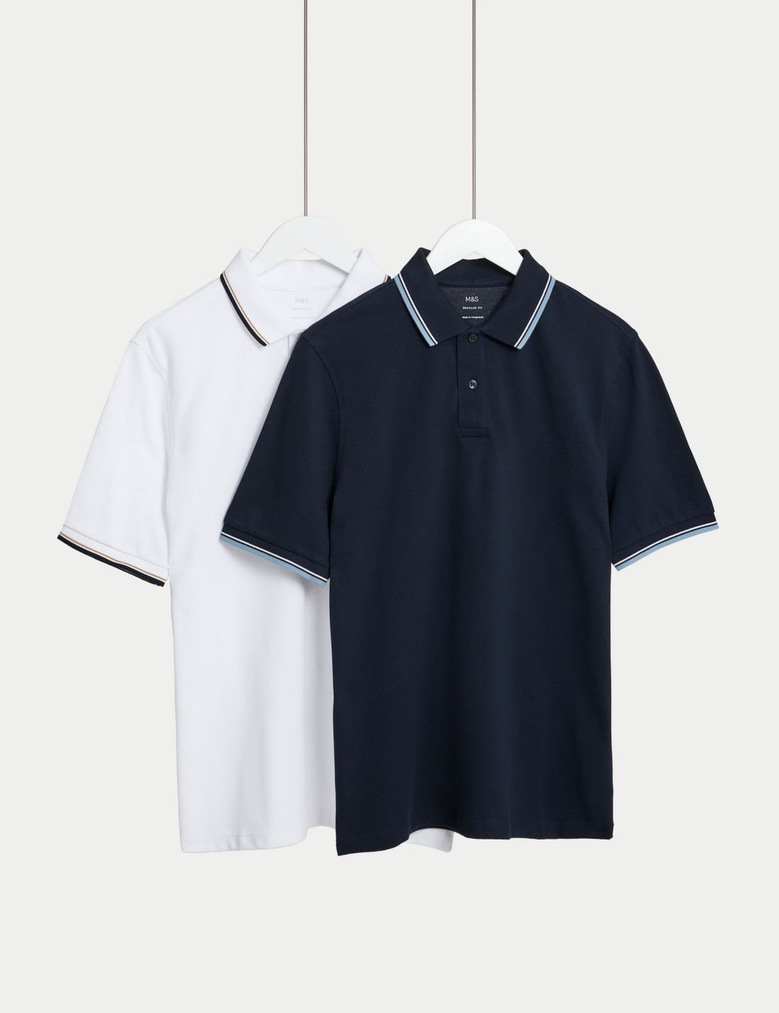 Saf Pamuklu 2'li Polo Yaka T-Shirt Seti