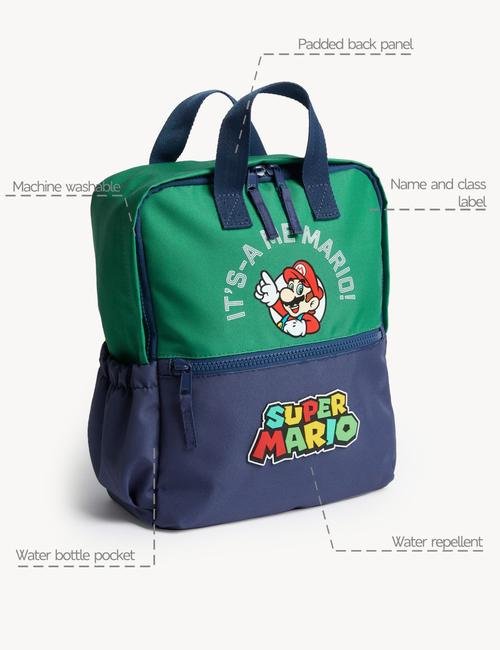 Yeşil Super Mario™ Su Geçirmez Okul Çantası