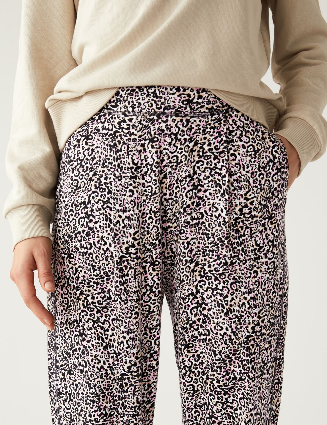 Tapered Fit Desenli Örme Pantolon