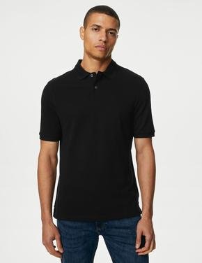 Erkek Siyah Saf Pamuklu 2'li Polo Yaka T-Shirt Seti