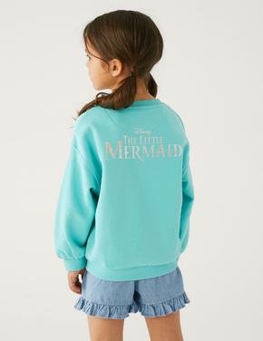 Kız Çocuk Turkuaz The Little Mermaid™ Yuvarlak Yaka Sweatshirt (2-7 Yaş)