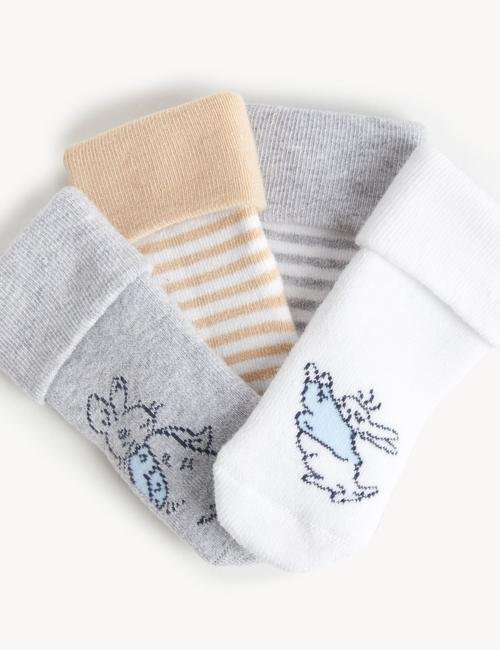 Multi Renk 4'lü Peter Rabbit™ Bebek Çorabı (0-2 Yaş)