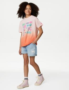 Kız Çocuk Pembe Saf Pamuklu Marvel™ T-Shirt (6-16 Yaş)