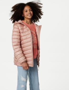 Kız Çocuk Pembe Stormwear™ Kapüşonlu Puffer Şişme Mont (6-16 Yaş)