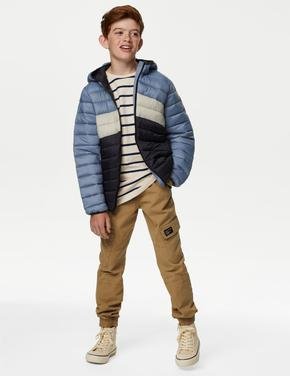Erkek Çocuk Gri Stormwear™ Kapüşonlu Puffer Şişme Mont (6-16 Yaş)