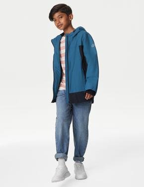 Erkek Çocuk Mavi Stormwear™ Kapüşonlu Anorak Mont (6-16 Yaş)