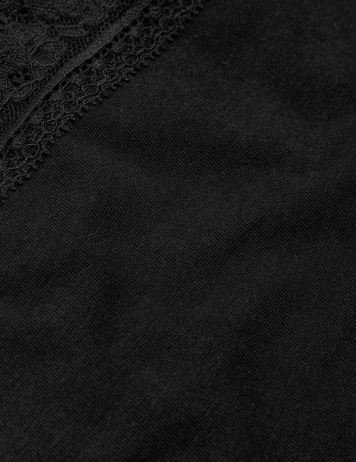 Siyah 5'li Dantel Detaylı Short Külot Seti
