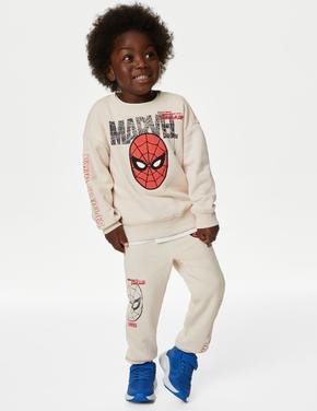 Erkek Çocuk Gri Spider-Man™ Yuvarlak Yaka Sweatshirt (2-7 Yaş)