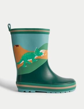  Yeşil Freshfeet™ Dinozor Desenli Yağmur Çizmesi