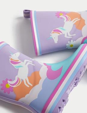  Mor Freshfeet™ Unicorn Desenli Yağmur Çizmesi