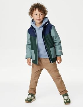 Erkek Çocuk Yeşil Renk Bloklu Stormwear™ Balıkçı Mont (2-7 Yaş)
