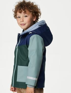 Erkek Çocuk Yeşil Renk Bloklu Stormwear™ Balıkçı Mont (2-7 Yaş)
