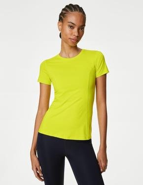 Kadın Yeşil Yuvarlak Yaka Kısa Kollu T-Shirt