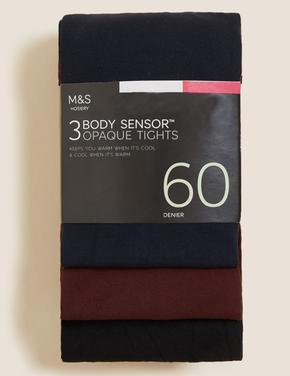Kadın Kırmızı 3'lü 60 Denye Body Sensor™ Opak Külotlu Çorap Seti