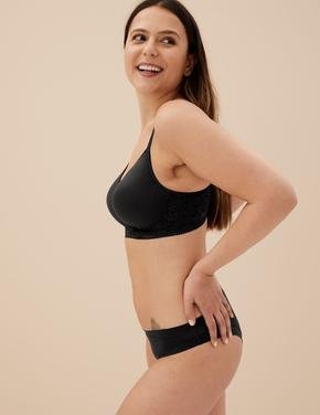 Kadın Siyah Body Soft™ Dantel Detaylı Balensiz Pamuklu Ameliyat Sonrası Sütyeni