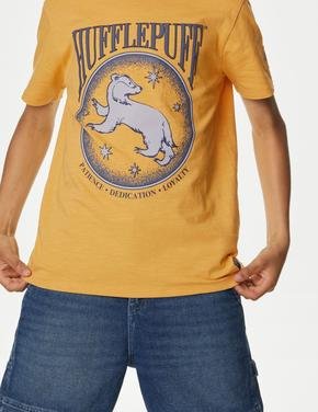 Erkek Çocuk Sarı Saf Pamuklu Harry Potter™ Hufflepuff T-Shirt (6-16 Yaş)