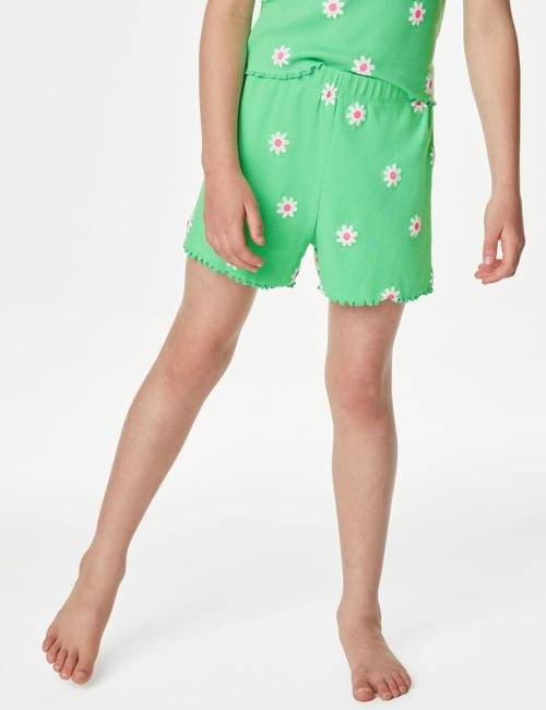 Yeşil Çiçek Desenli Pijama Takımı (6-16 Yaş)