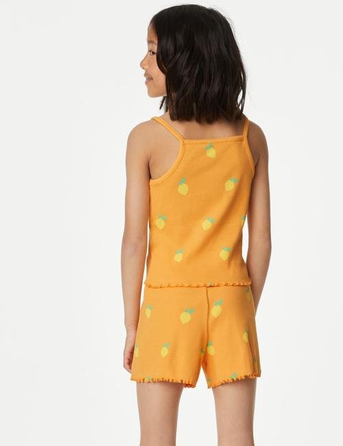 Turuncu Limon Desenli Pijama Takımı (6-16 Yaş)