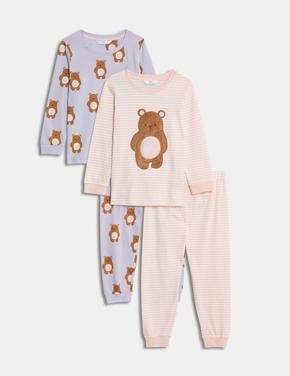 Çocuk Pembe Saf Pamuklu 2'li Pijama Takımı (1-8 Yaş)