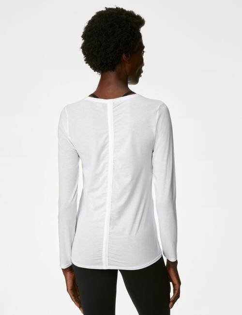 Beyaz Regular Fit Uzun Kollu T-Shirt