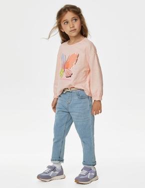 Kız Çocuk Mavi Regular Fit Jean Pantolon (2-7 Yaş)